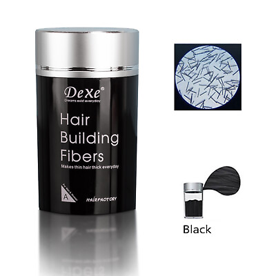 #ad DEXE Black 22g Hair Fiber Powder Hair Building Fibers Thickening Fibers Unisex $9.99
