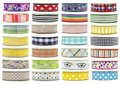 #ad Member#x27;s Mark Premium Wired Edge Ribbon 1.5quot; Wide x 50 Yards Assorted Patterns $11.00
