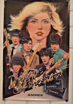 #ad VINTAGE AMPEX Advertising Poster BLONDIE PARRELL LINES Grand Master Recording $124.98