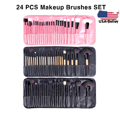 #ad 24PCS Pro Kabuki Makeup Brushes Set Foundation Powder Shadow Blending Brush SET $9.98