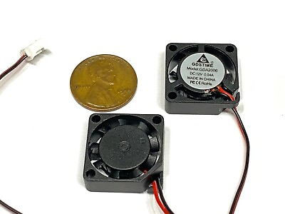 #ad 2 Pieces 2006 micro Small 12V DC Cooling Fan 20mm 6mm 2 Pin Mini axial 2cm E15 $13.29