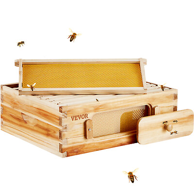 #ad #ad VEVOR Bee Hive Langstroth Medium Beehive Kit 10 Frames Acrylic Bee Windows $52.99