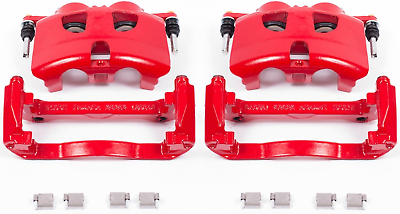 #ad S5404 Front Pair of High Temp Red Powder Coated Calipers for 2012 2013 2014 2015 $407.99