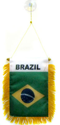 #ad Wholesale lot 3 Brazil Mini Flag 4quot;x6quot; Window Banner w suction cup $9.88