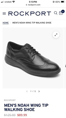 #ad ROCKPORT Noah Wing Tip Men’s Leather Walking Dress Shoes. Size 10.5 $49.99