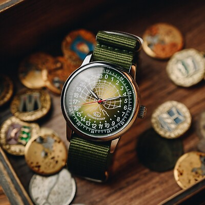 #ad Mens vintage watch quot;Antarctic Polarquot; 24 Hour Dial Mechanical wrist watch $199.00