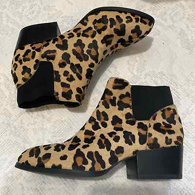 #ad Steve Madden Womens Leopard Print Calf Hair Pull On Chelsea Boots Sz 6 Boho $21.99