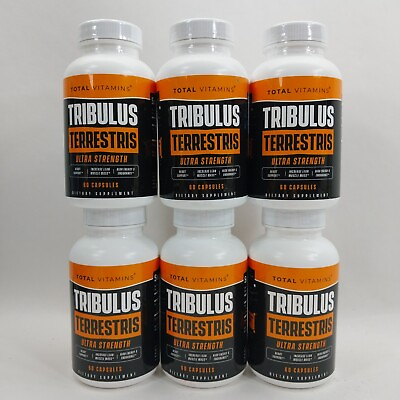 #ad 6 Pack Total Vitamins Tribulus Terrestris 1500mg Capsules 180 Count Exp 8 2024 $59.95