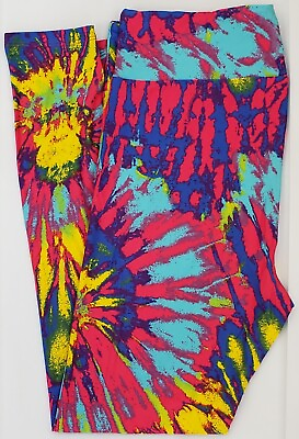 #ad TC2 LuLaRoe Tall amp; Curvy2 Leggings Cute Multicolor Tie Dye NWT L70 $15.90