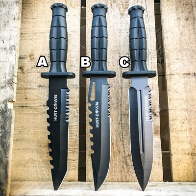 #ad 12quot; BLACK TACTICAL BOWIE SURVIVAL HUNTING KNIFE MILITARY DAGGER Fixed Blade NEW $12.30