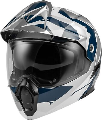 #ad Fly Racing Odyssey Modular Helmet Navy Grey White X Large $219.95