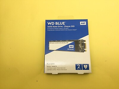 #ad WD Blue 2TB M.2 2280 SATA III 6Gb s 3D NAND Internal SSD WDS200T2B0B New Sealed $139.00