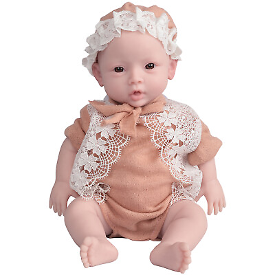 #ad 18.5in Silicone Reborn Doll Full Body Silicone Girl Real Newborn Baby Kid#x27;s Gift GBP 155.99