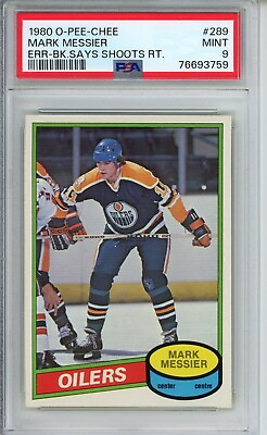#ad 1980 O Pee Chee #289 Mark Messier PSA 9 Rookie Card Mint Corners Nicely Centered $1999.00