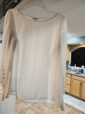 #ad EXPRESS BLOUSE WHITE BARELY WORN SIZE M BEAUTIFUL BLOUSE $14.99