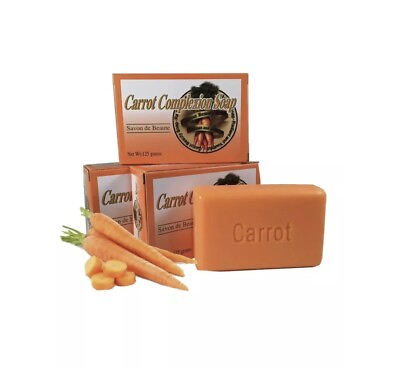 #ad 3 PACKS CARROT COMPLEXION SOAP BEAUTY BAR WITH CARROT OIL 4oz 125g each $14.99