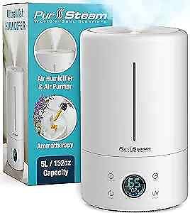 #ad PurSteam Humidifiers for Large Room amp; Bedroom 5L Cool Mist Ultrasonic Whisper $32.54