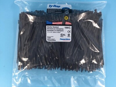 #ad Thomas amp; Betts TY25MX Cable Tie 50lb 7quot; Ultraviolet Resistant Black Nylon with S $93.50