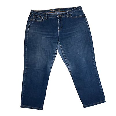#ad Michael Kors Womens Cropped Skinny Jeans Size 10 Blue Denim Stretch 34X22.5 $21.59