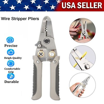 #ad Wire Stripper Pliers Multifunctional Electric Cable Stripper Crimper Cutter Tool $9.99