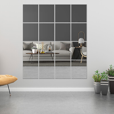 #ad Acrylic Self adhesive Frameless Wall Mirror Tiles Decor 14#x27;#x27; x 12#x27;#x27; 16PCS Mirror $52.00