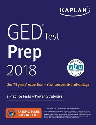 #ad Kaplan GED Test Prep 2018 : 2 Practice Tests Proven Strategies Paperback b... $6.97