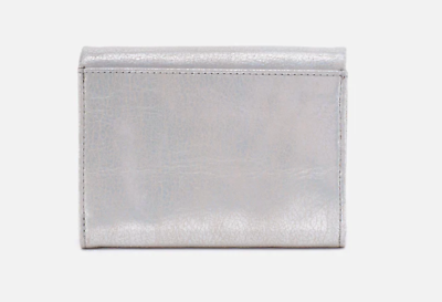 #ad HOBO INTERNATIONAL Lumen Medium Bifold Compact Wallet Silver NWT $81.75