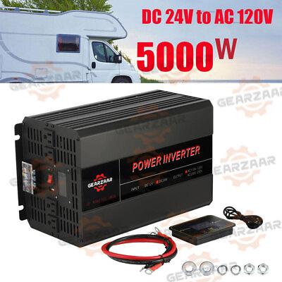 #ad Modified Sine Wave Car Power Inverter 5000W 10000 Watt DC 24V to 120V AC LCD C $137.86