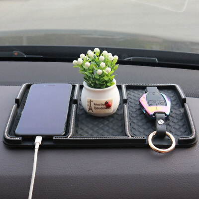 #ad Car Dashboard Anti slip Mat Phone Key Holder Pad Car Multifunction Accessories $17.49