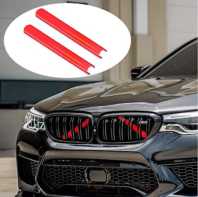 #ad 2PCS For BMW 1 2 3 4 Series F20 F30 Car Front V Brace Grill Trim Strips Cover $12.79