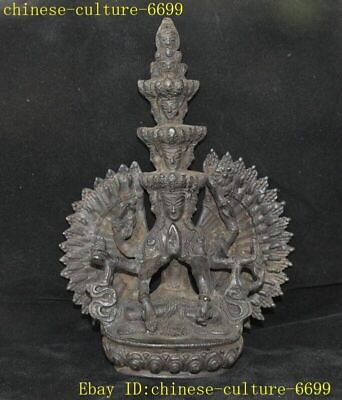 #ad 7.2quot; Old Tibetan Buddhist temple bronze Thousand hand Bodhisattva statue $159.60