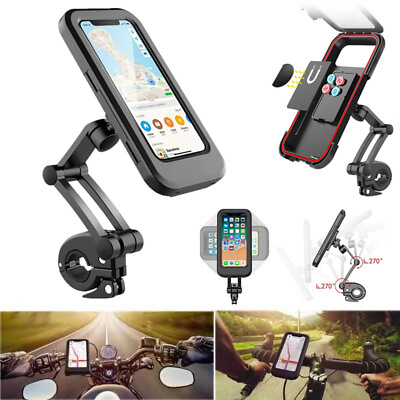 #ad Bike Motorcycle Cell Phone Holder Waterproof 360° Touch Screen Handlebar Mount $7.99