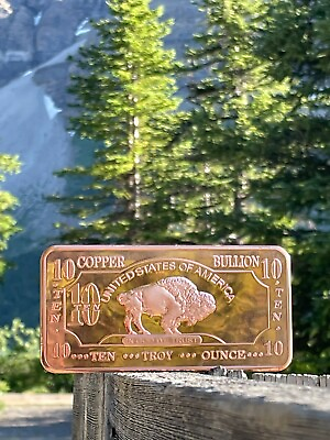 #ad 10 oz Copper Bar American Buffalo CMC Mint 10 Troy Ounces 311g Fine Copper $39.95
