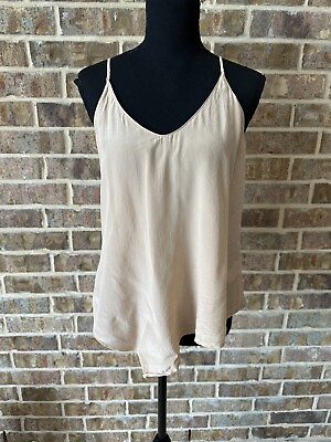 #ad Rory Beca Women#x27;s silk cami blouse size small pink color spaghetti straps v neck $5.99