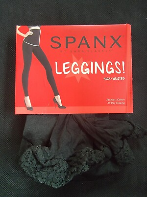 #ad Spanx Lace Leggings High Waisted Color Black Size 1X $14.50