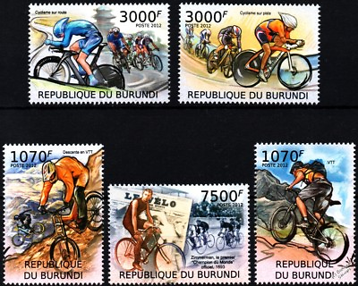 #ad #ad Bicycle Racing Mountain Biking Road amp; Track Cycling Stamp Set 2012 Burundi GBP 1.99