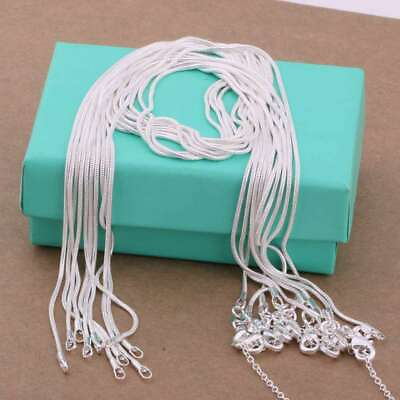 #ad 10PCS Wholesale 925 Sterling Solid Silver 1MM Snake Chain Necklace XXDC08 $7.99