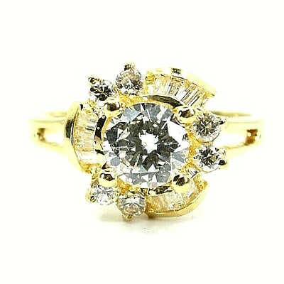 #ad Unique 18k Yellow Gold 1.50 CT High Clarity Natural Diamond Engagement Ring $4600.00