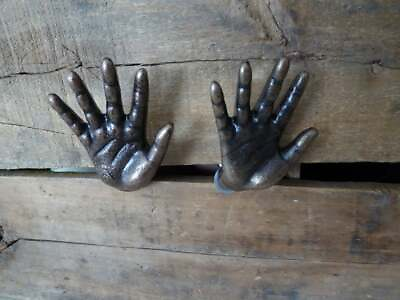 #ad Antique Metal Drawer Pulls Handle Hand High Five Cabinets Door Knobs $7.08