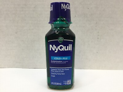 #ad Vicks NyQuil Cold amp; Flu 8 FL OZ Bottle EXP 10 2025 Free Shipping $12.98