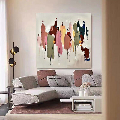 #ad 100% Hand Painted Oil Painting Modern Abstract Figure Handmade Wall Hanging $99.60