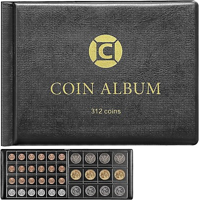 #ad Coin Collection Holder Book Album For Collectors 312 Pockets Storage Box Case $18.69