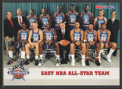 #ad East NBA All Star Team 1993 94 Hoops #281 Michael Jordan Shaquille O#x27;Neal #3 $2.99