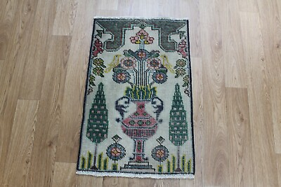 #ad Antique North West Persian Rug 70 x 45 cm Hand Knotted Wool Rug GBP 100.00