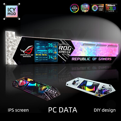 LCD GPU Bracket RGB VGA Support Display Temperature ROG Horizontal Video Card $104.99