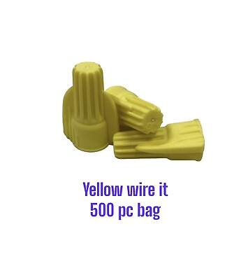 #ad 500 PC Yellow Twist On Wire Connectors nuts 18 12awg Bulk Pack Wing Nuts $17.95