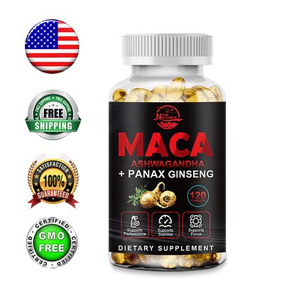 #ad Maca Root Capsules 10000 Mg High Potency Organic Caps for Men Vitamin Supplement $13.29