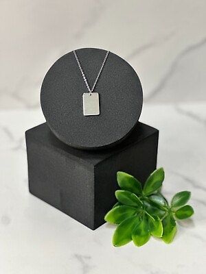#ad Custom engraved stainless steel jewelry necklace square personalized gift ID $14.95