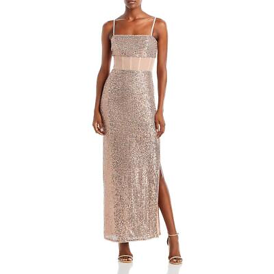 #ad BCBGMAXAZRIA Womens Sequined Long Special Occasion Evening Dress Gown BHFO 3776 $33.99
