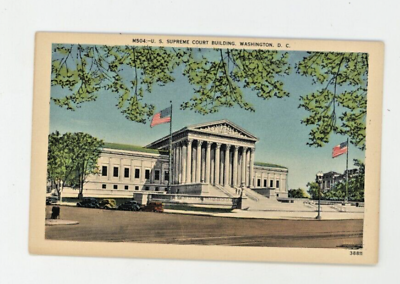 #ad Vintage Postcard WASHINGTON D.C. SUPREME COURT BUILDING LINEN UNPOSTED $3.00
